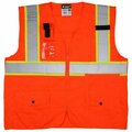 Mcr Safety Garments, Class 2, Surveyor, FL Oran, Silv/Lime X3 SURVCL2POX3